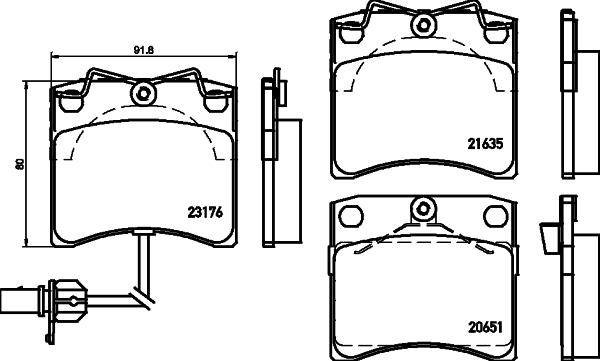 HELLA 8DB 355 018-521 - Kit pastiglie freno, Freno a disco www.autoricambit.com