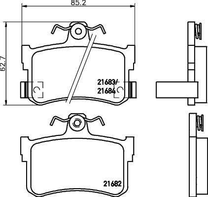 HELLA 8DB 355 018-611 - Kit pastiglie freno, Freno a disco www.autoricambit.com