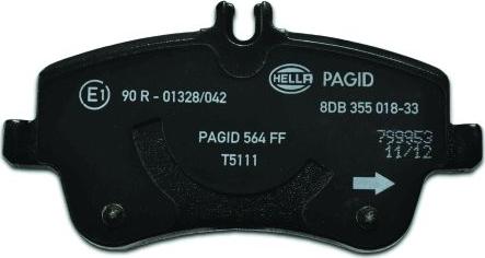 HELLA 8DB 355 018-331 - Kit pastiglie freno, Freno a disco www.autoricambit.com