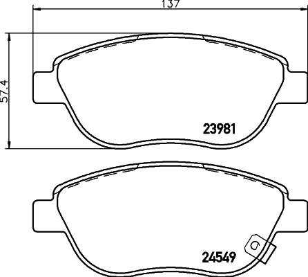 HELLA 8DB 355 013-371 - Kit pastiglie freno, Freno a disco www.autoricambit.com