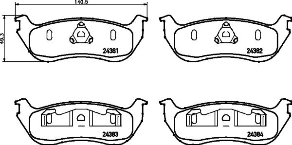 HELLA 8DB 355 012-481 - Kit pastiglie freno, Freno a disco www.autoricambit.com