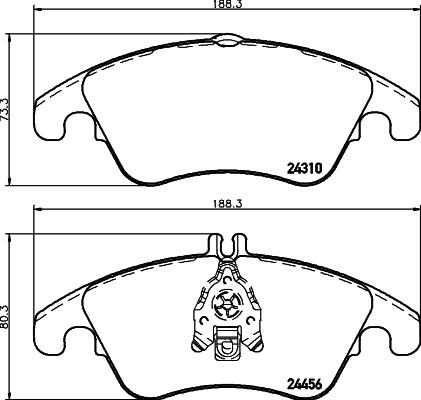 HELLA 8DB 355 012-621 - Kit pastiglie freno, Freno a disco www.autoricambit.com