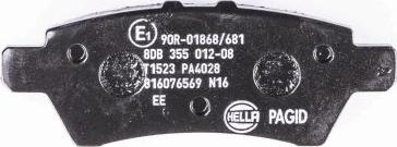 HELLA 8DB 355 012-081 - Kit pastiglie freno, Freno a disco www.autoricambit.com