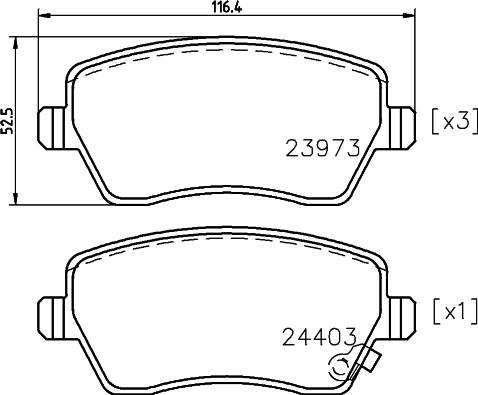 HELLA 8DB 355 012-301 - Kit pastiglie freno, Freno a disco www.autoricambit.com