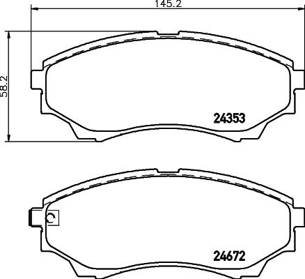 HELLA 8DB 355 012-381 - Kit pastiglie freno, Freno a disco www.autoricambit.com