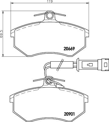 HELLA 8DB 355 017-651 - Kit pastiglie freno, Freno a disco www.autoricambit.com