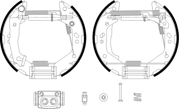 HELLA 8DB 355 038-161 - Kit freno, freni a tamburo www.autoricambit.com