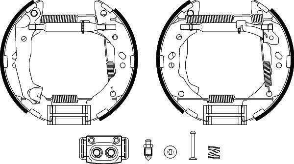 HELLA 8DB 355 038-171 - Kit freno, freni a tamburo www.autoricambit.com