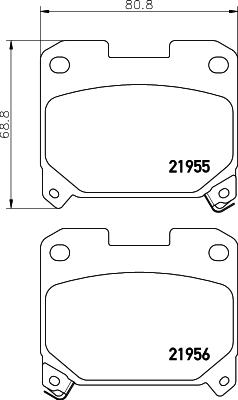 HELLA 8DB 355 029-001 - Kit pastiglie freno, Freno a disco www.autoricambit.com