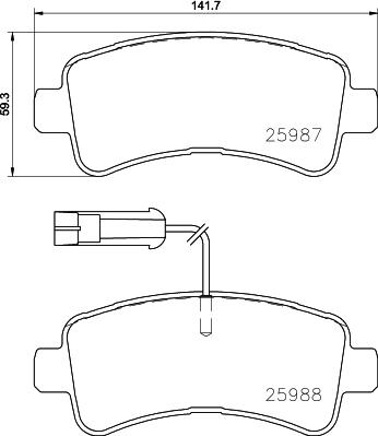 HELLA 8DB 355 024-871 - Kit pastiglie freno, Freno a disco www.autoricambit.com