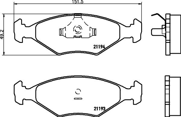 HELLA 8DB 355 024-761 - Kit pastiglie freno, Freno a disco www.autoricambit.com