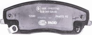 HELLA 8DB 355 025-001 - Kit pastiglie freno, Freno a disco www.autoricambit.com