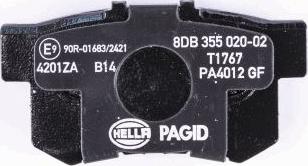 HELLA 8DB 355 020-021 - Kit pastiglie freno, Freno a disco www.autoricambit.com