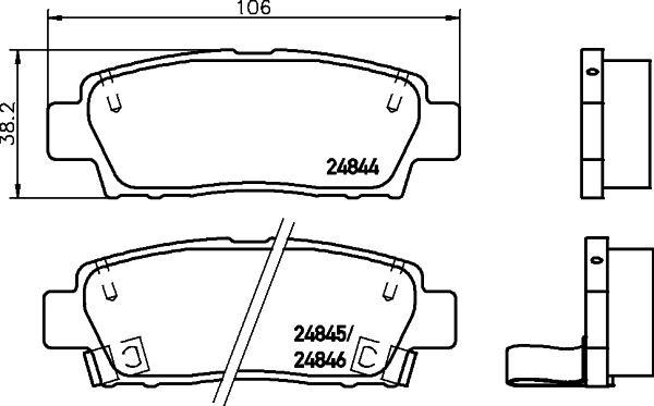 HELLA 8DB 355 028-751 - Kit pastiglie freno, Freno a disco www.autoricambit.com