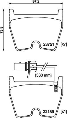 HELLA 8DB 355 023-081 - Kit pastiglie freno, Freno a disco www.autoricambit.com