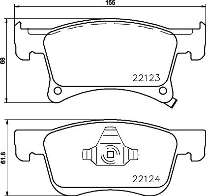 HELLA 8DB 355 023-021 - Kit pastiglie freno, Freno a disco www.autoricambit.com