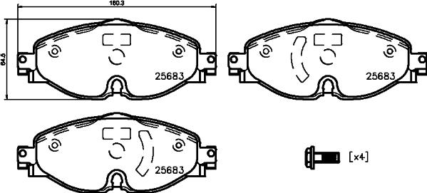 HELLA 8DB 355 023-171 - Kit pastiglie freno, Freno a disco www.autoricambit.com