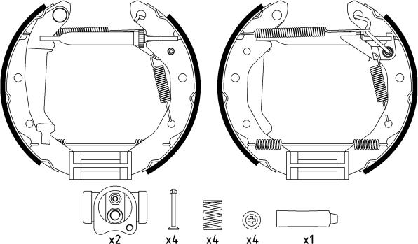 HELLA 8DB 355 022-661 - Kit freno, freni a tamburo www.autoricambit.com