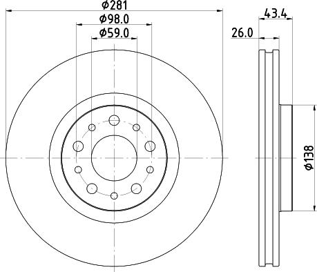 HELLA 8DD 355 132-131 - Discofreno www.autoricambit.com