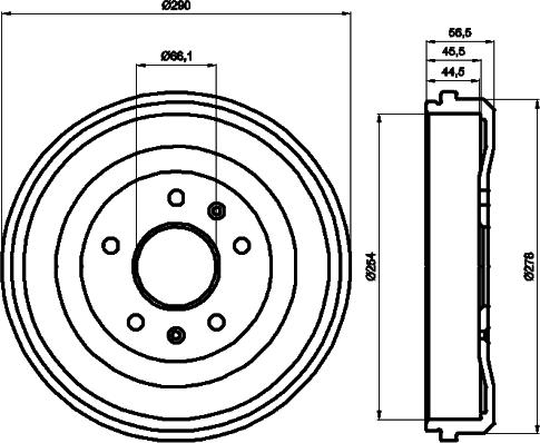 HELLA 8DT 355 300-901 - Tamburo freno www.autoricambit.com