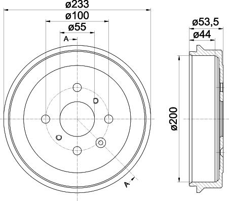 HELLA 8DT 355 300-581 - Tamburo freno www.autoricambit.com