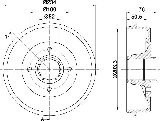 HELLA 8DT 355 300-611 - Tamburo freno www.autoricambit.com