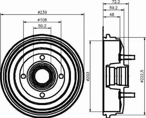 HELLA 8DT 355 300-191 - Tamburo freno www.autoricambit.com