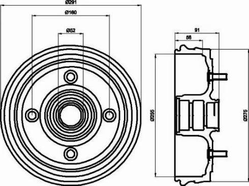 HELLA 8DT 355 300-891 - Tamburo freno www.autoricambit.com