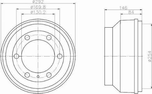 HELLA 8DT 355 300-221 - Tamburo freno www.autoricambit.com