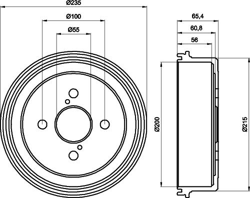 HELLA 8DT 355 301-501 - Tamburo freno www.autoricambit.com