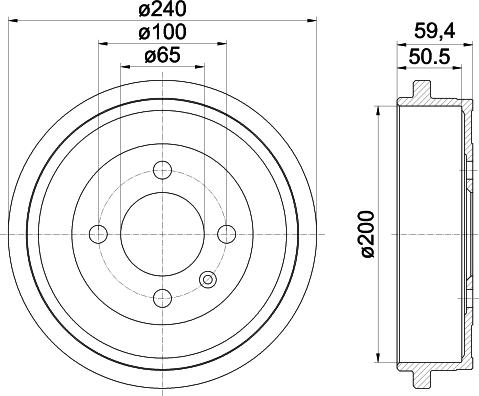 HELLA 8DT 355 301-571 - Tamburo freno www.autoricambit.com