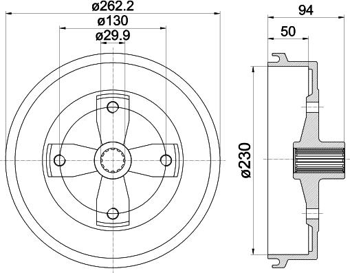 HELLA 8DT 355 301-671 - Tamburo freno www.autoricambit.com