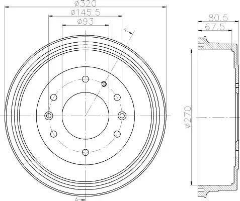 HELLA 8DT 355 301-051 - Tamburo freno www.autoricambit.com