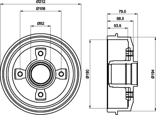 HELLA 8DT 355 301-241 - Tamburo freno www.autoricambit.com