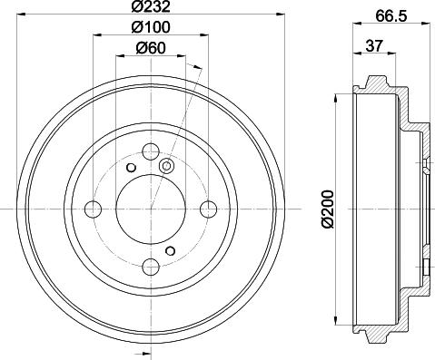 HELLA 8DT 355 303-051 - Tamburo freno www.autoricambit.com