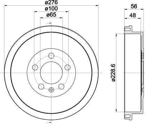 HELLA 8DT 355 303-081 - Tamburo freno www.autoricambit.com