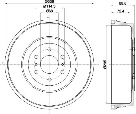 HELLA 8DT 355 303-331 - Tamburo freno www.autoricambit.com