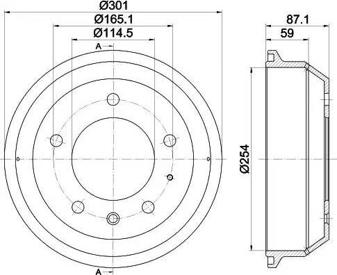 HELLA 8DT 355 302-441 - Tamburo freno www.autoricambit.com