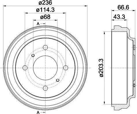 HELLA 8DT 355 302-531 - Tamburo freno www.autoricambit.com