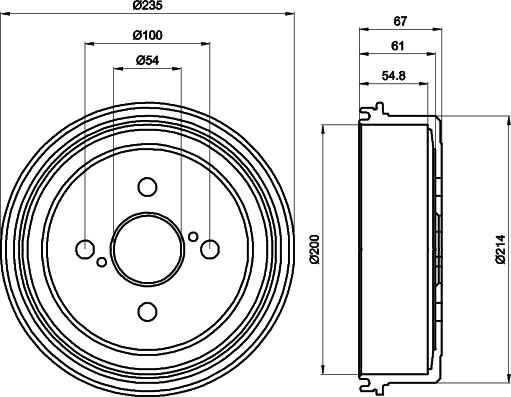 HELLA 8DT 355 302-161 - Tamburo freno www.autoricambit.com