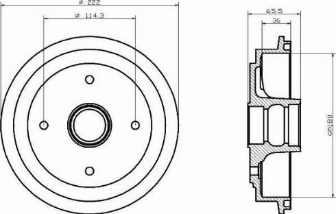 HELLA 8DT 355 302-351 - Tamburo freno www.autoricambit.com