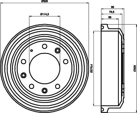 HELLA 8DT 355 302-371 - Tamburo freno www.autoricambit.com