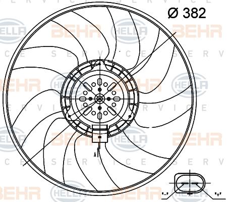 HELLA 8EW 351 000-474 - Ventola, Raffreddamento motore www.autoricambit.com