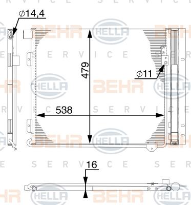 HELLA 8FC 351 029-374 - Condensatore, Climatizzatore www.autoricambit.com