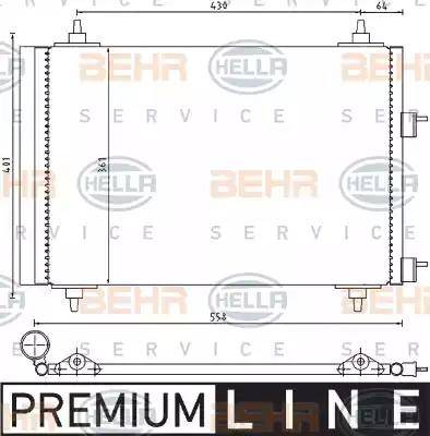 HELLA 8FC 351 300-671 - Condensatore, Climatizzatore www.autoricambit.com