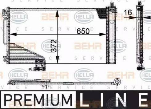 HELLA 8FC 351 301-351 - Condensatore, Climatizzatore www.autoricambit.com