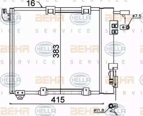 HELLA 8FC 351 301-374 - Condensatore, Climatizzatore www.autoricambit.com