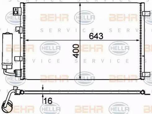 HELLA 8FC 351 310-121 - Condensatore, Climatizzatore www.autoricambit.com