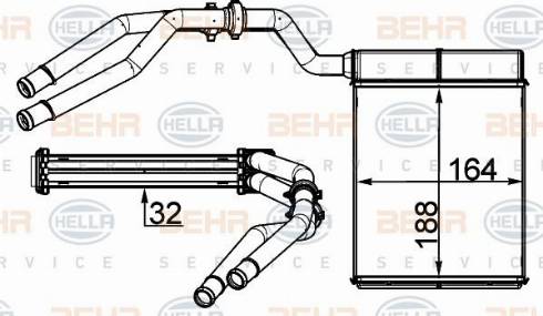 HELLA 8FH 351 511-684 - Scambiatore calore, Riscaldamento abitacolo www.autoricambit.com