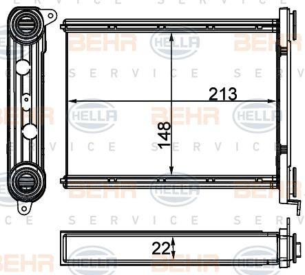 HELLA 8FH 351 511-704 - Scambiatore calore, Riscaldamento abitacolo www.autoricambit.com